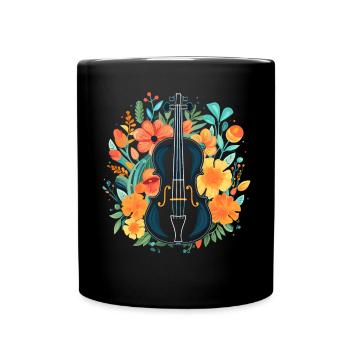 Fiddle Player Violinist Instrument Musician - Full Colour Mug - black - Front
