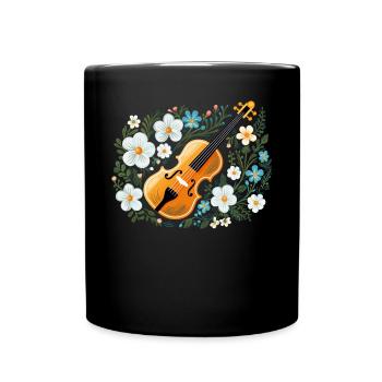 Fiddle Player Violinist Instrument Musician - Full Colour Mug - black - Front