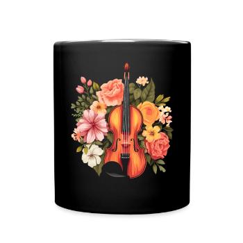 Fiddle Player Violinist Instrument Musician - Full Colour Mug - black - Front