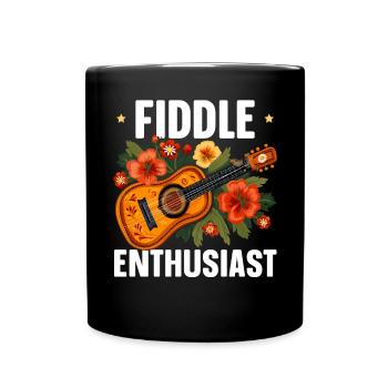 Fiddle Player Violinist Instrument Musician - Full Colour Mug - black - Front