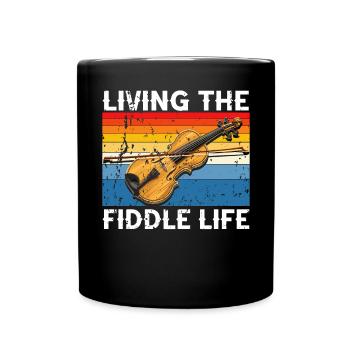 Fiddle Player Violinist Instrument Musician - Full Colour Mug - black - Front