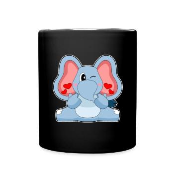 Elefant Herz - Tasse einfarbig - Schwarz - Vorne