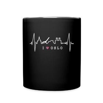 Oslo Skyline Heartbeat Norvège Amour J’aime Oslo - Mug uni - noir - Devant