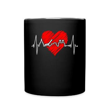 Oslo Skyline Heartbeat Norvège Amour J’aime Oslo - Mug uni - noir - Devant