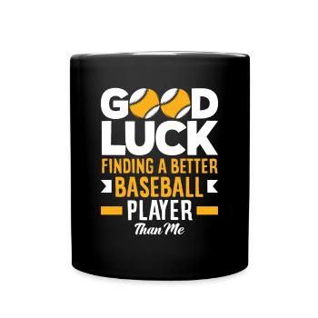 Lustiger Baseball - Tasse einfarbig - Schwarz - Vorne