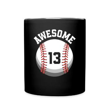 Fête de baseball du 13e anniversaire des enfants - Mug uni - noir - Devant
