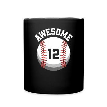Kinder Geburtstag 12. Geburtstag Baseballparty - Tasse einfarbig - Schwarz - Vorne