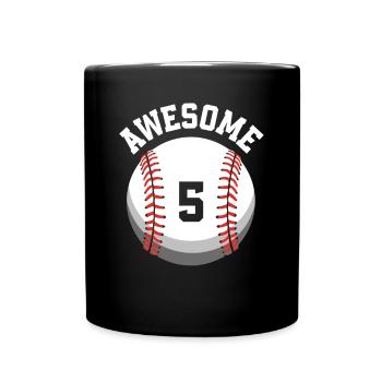 Kinder Geburtstag 5. Geburtstag Baseballparty - Tasse einfarbig - Schwarz - Vorne
