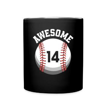 Kinder Geburtstag 14. Geburtstag Baseballparty - Tasse einfarbig - Schwarz - Vorne