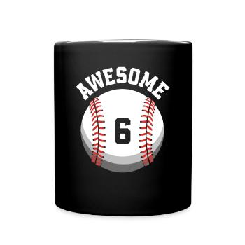 Kinder Geburtstag 6. Geburtstag Baseballparty - Tasse einfarbig - Schwarz - Vorne