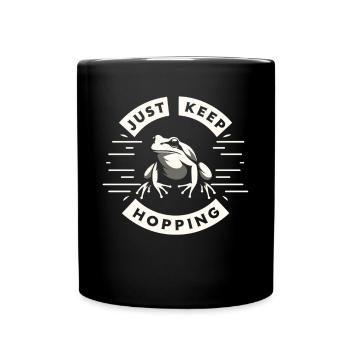 Einfacher Frosch: Minimalistische Natur - Tasse einfarbig - Schwarz - Vorne