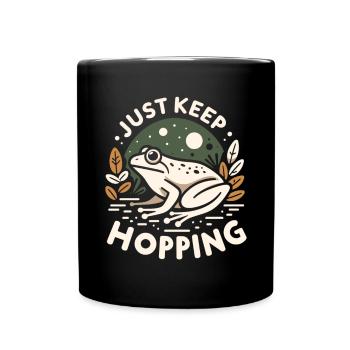 Klassischer Naturfrosch - Tasse einfarbig - Schwarz - Vorne