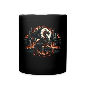 Dragon - Ailes de feu gothiques - Mug uni - noir - Devant