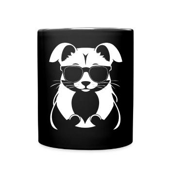Ferret Wearing Sunglasses Cool Ferrets - Full Colour Mug - black - Front