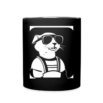 Ferret Wearing Sunglasses Cool Ferrets - Full Colour Mug - black - Front