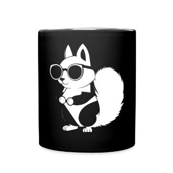 Funny Squirrel Wearing Sunglasses Squirrels - Full Colour Mug - black - Front
