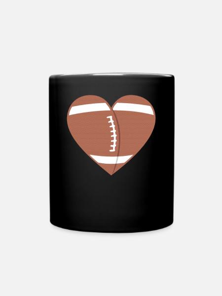 Echtes Football-Herz Leidenschaft - Tasse einfarbig - Schwarz