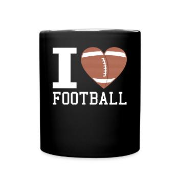 Liebeserklärung an Football - Tasse einfarbig - Schwarz - Vorne