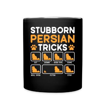 Stubborn Tricks Persian Cat - Tasse einfarbig - Schwarz - Vorne