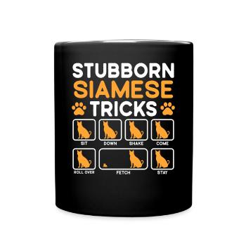 Stubborn Tricks Siamese Cat - Tasse einfarbig - Schwarz - Vorne