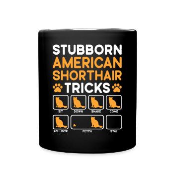 Tricks têtus American Shorthair Cat - Mug uni - noir - Devant
