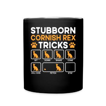 Stubborn Tricks Cornish Rex Cat - Tasse einfarbig - Schwarz - Vorne