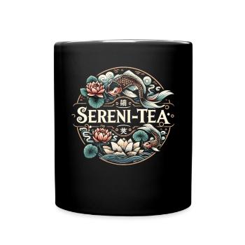 Lotus blossoms and tea enjoyment - Full Colour Mug - black - Front