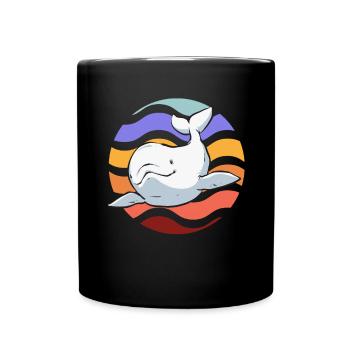 Weißwal Beluga Wal - Tasse einfarbig - Schwarz - Vorne
