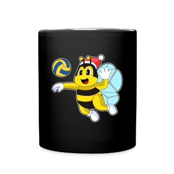 Bee Christmas Volleyball - Full Colour Mug - black - Front