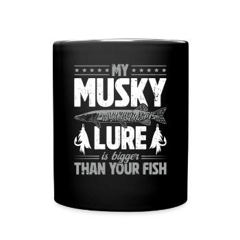 My Musky Lure Is Bigger Than Your Fish Musky - Full Colour Mug - black - Front