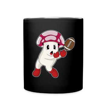 Mushroom American Football Sports - Full Colour Mug - black - Front