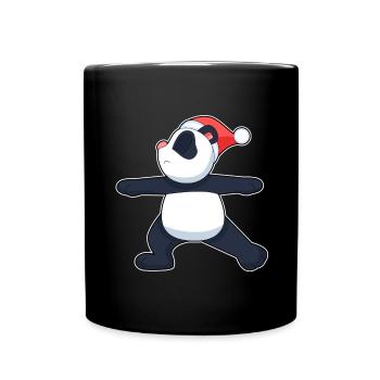 Yoga de Noël Panda - Mug uni - noir - Devant