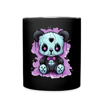 Goth Pastel effrayant vaudou poupée ours en peluche - Mug uni - noir - Devant