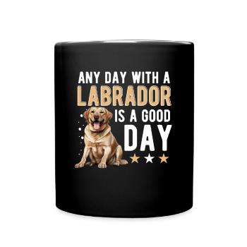 Labrador Retriever Dog Breed Pet - Full Colour Mug - black - Front