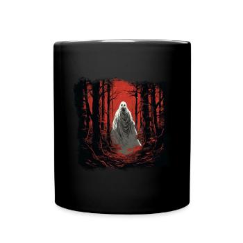 Funny Halloween Ghost between trees - Full Colour Mug - black - Front