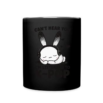 Can't Hear You I'm Listening Kpop Rabbit K-pop - Full Colour Mug - black - Front