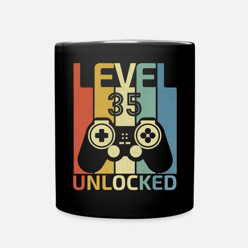Level 35 freigeschaltet Lustiger Videospieler 35. Geburtstag - Tasse einfarbig - Schwarz