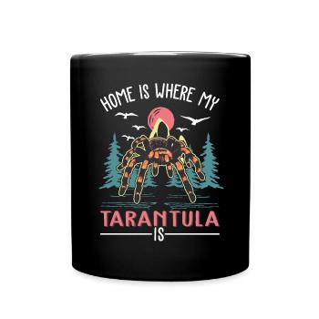 Zuhause ist wo meine Tarantel ist - Tasse einfarbig - Schwarz - Vorne
