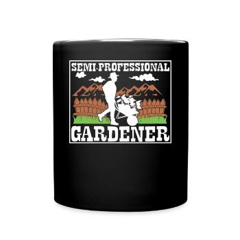 Jardinier semi-professionnel - Mug uni - noir - Devant