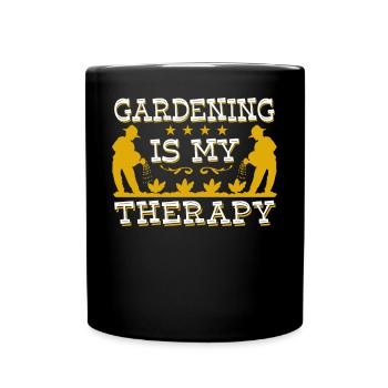 Le jardinage est ma thérapie - Mug uni - noir - Devant