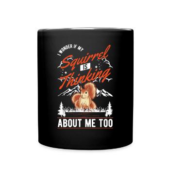 Écureuil cadeau écureuil gris - Mug uni - noir - Devant