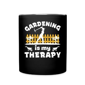 Le jardinage est ma thérapie - Mug uni - noir - Devant