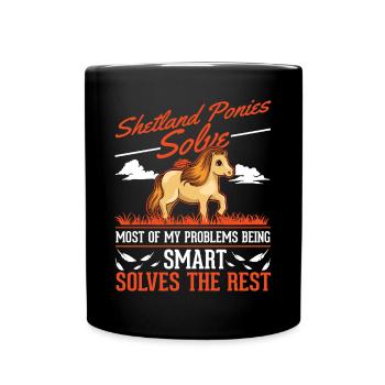 Shetland Pony Geschenk Shetty - Tasse einfarbig - Schwarz - Vorne