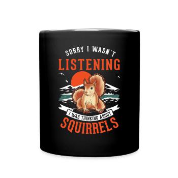 Écureuil cadeau écureuil gris - Mug uni - noir - Devant