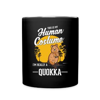 Quokka Halloween Kangourou à queue courte - Mug uni - noir - Devant