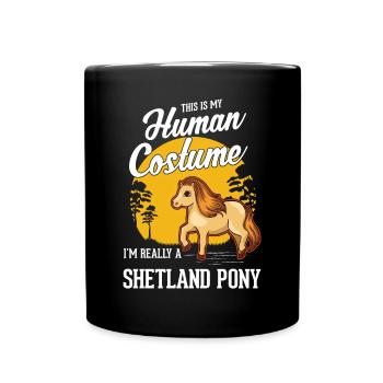 Shetland Pony Kostüm Geschenk Shetty - Tasse einfarbig - Schwarz - Vorne