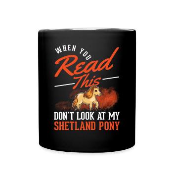 Shetland Pony Geschenk Shetty - Tasse einfarbig - Schwarz - Vorne