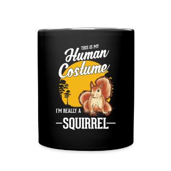 Déguisement Humain Écureuil Halloween - Mug uni - noir - Devant