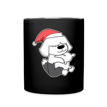 Mouton, Caniche, Chien, Animal, Noël - Mug uni - noir - Devant