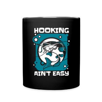 Hooking Ain't Easy Hochseeangler Fliegenfischer - Tasse einfarbig - Schwarz - Vorne